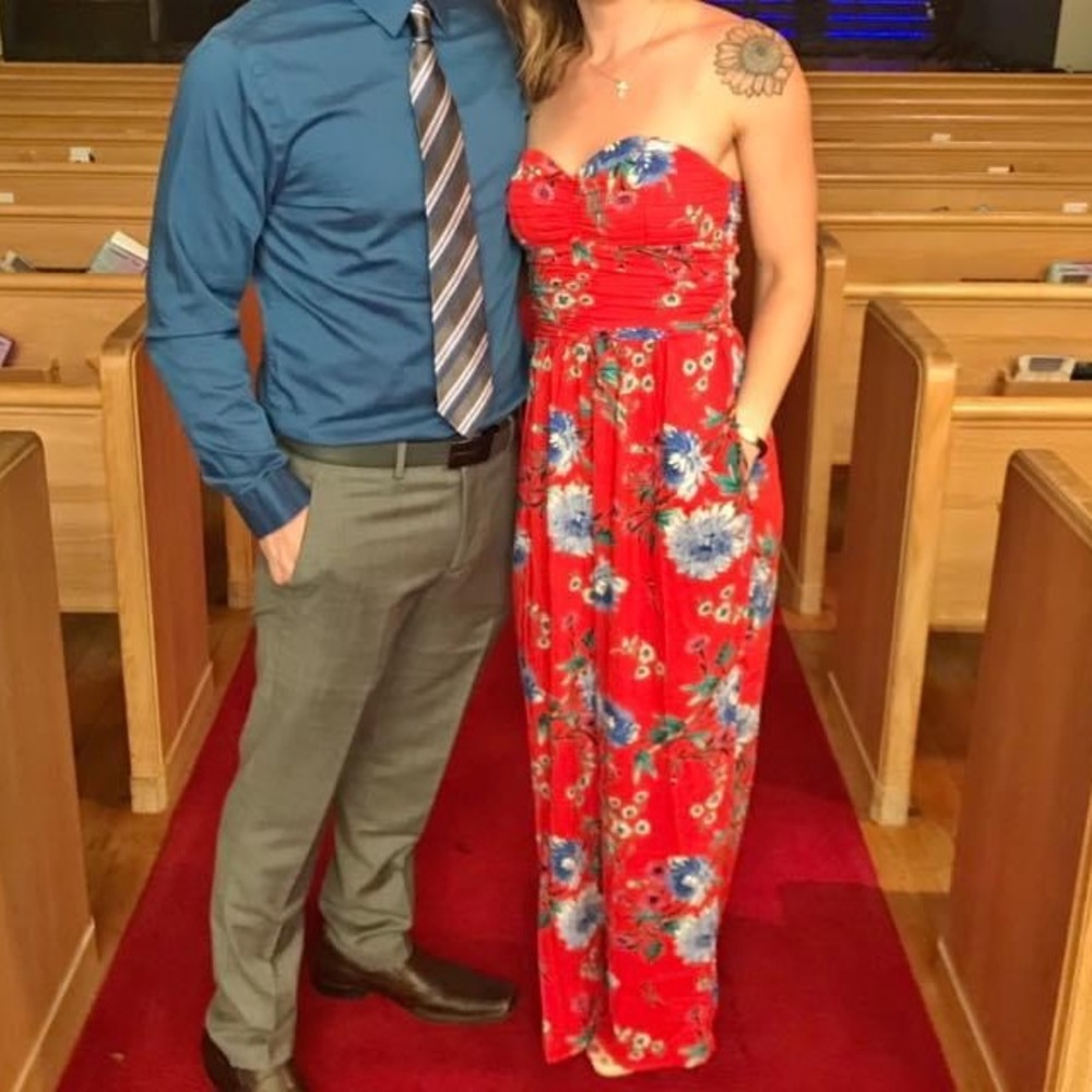 Super cute floral pants romper